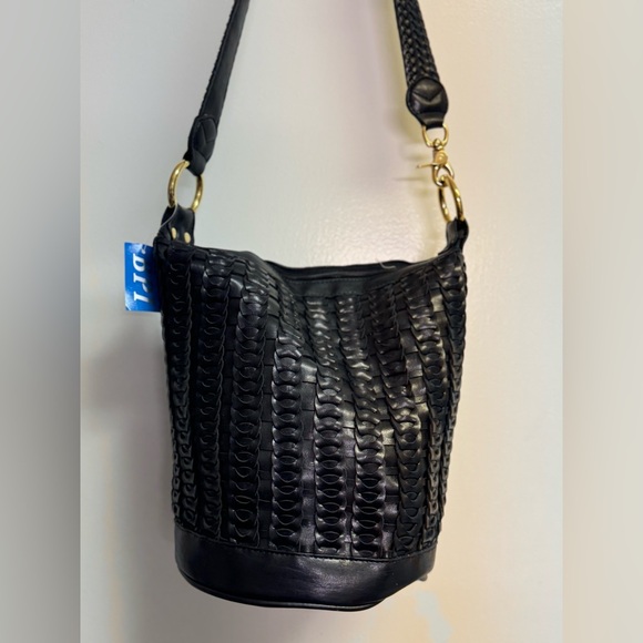 Leather Round Bag Black Medium - Picture 3 of 7